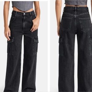 Agolde Minka Black Cargo Women Jeans